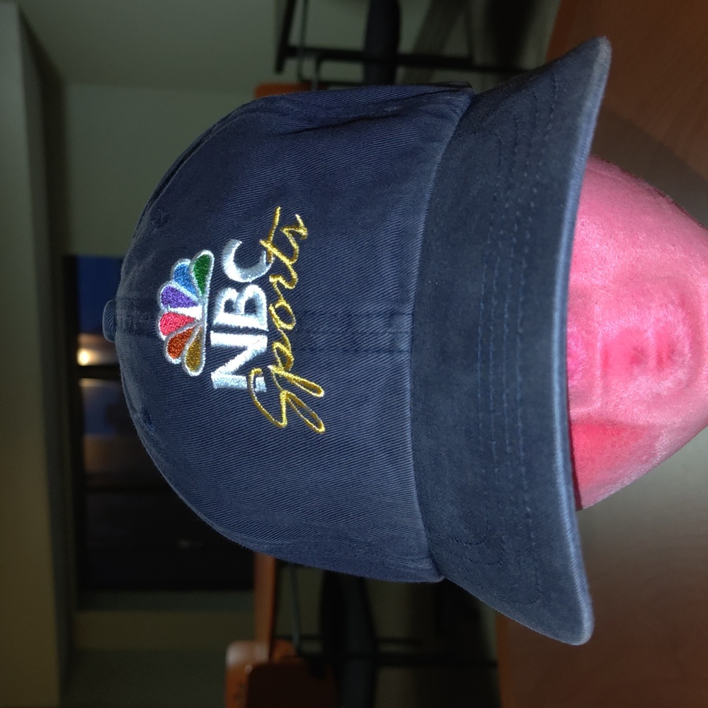 Vtg NBC Sports Embroidered Logo Strap-on Hat Cap